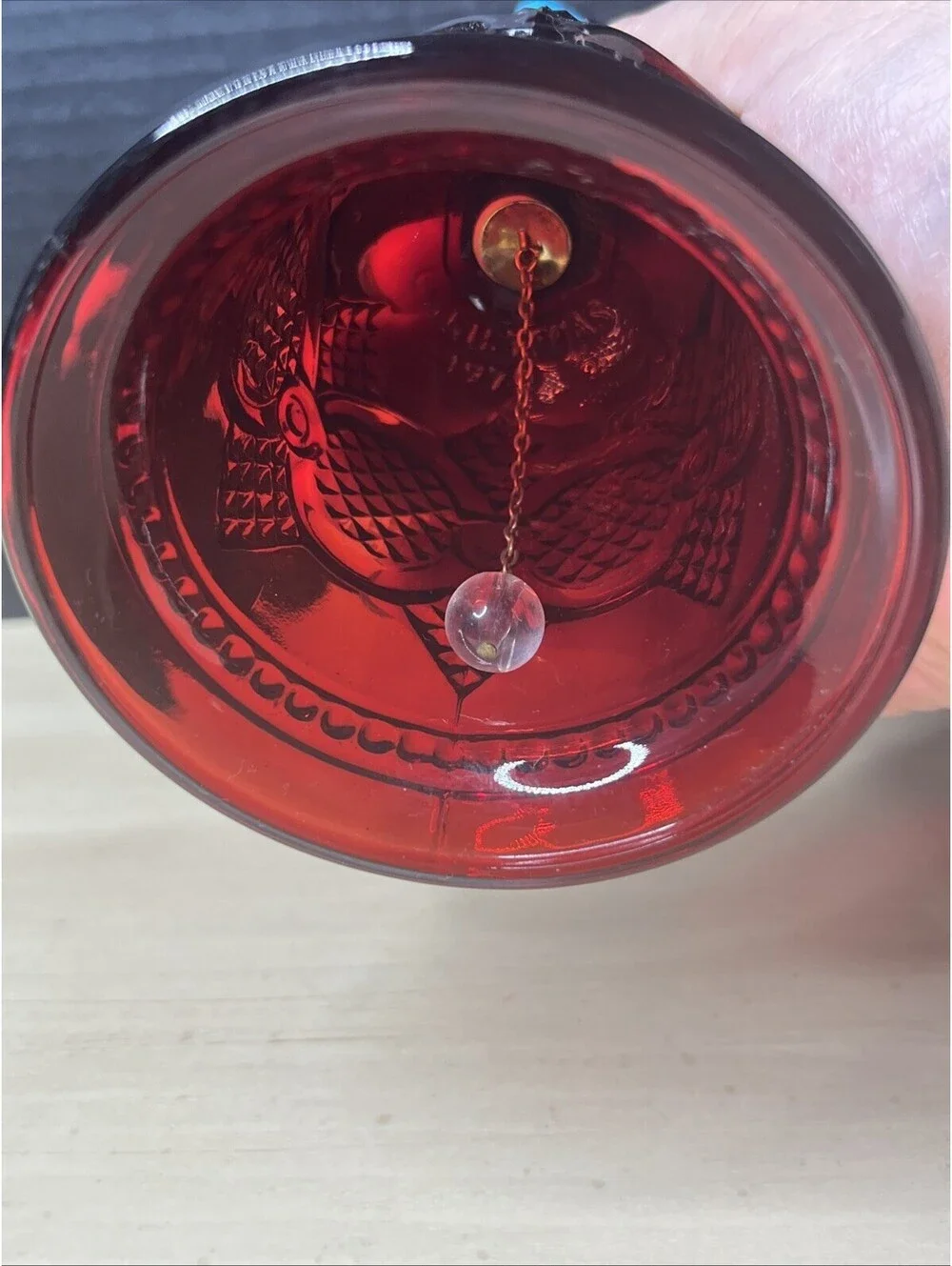 Vintage Avon The 1876 Cape Cod Collection Ruby Red Glass Bell